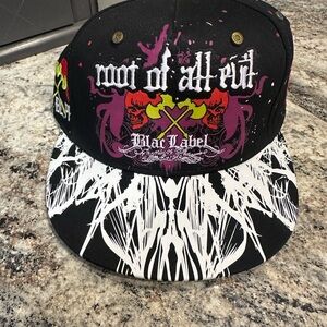 Blac Label Hat Trucker Cap Snap Back Mens Embroidered Graphic Root Of All Evil